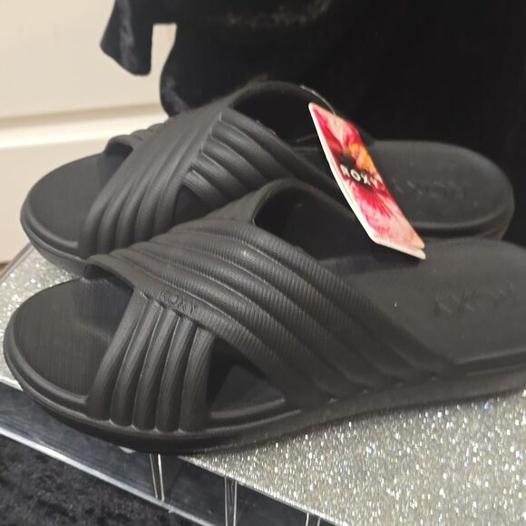 Roxy Rivie Slide Sandals- Black - Picture 6 of 8